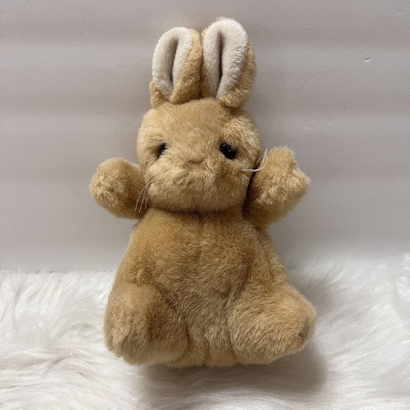 Vtg Commonwealth Plush Bunny Rabbit Upright Ears Stuffed Animal Tan Brown 1991 - Picture 1 of 6